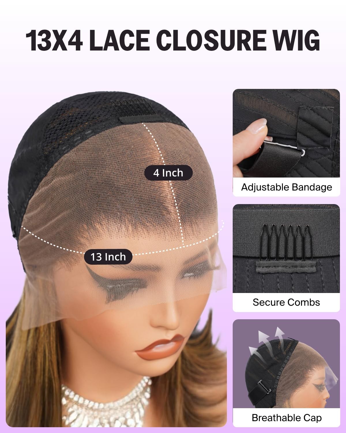 Megalook Hair Highlight Ombre Bob Wig Human Hair Balayage 13X4 Hd Lace Frontal