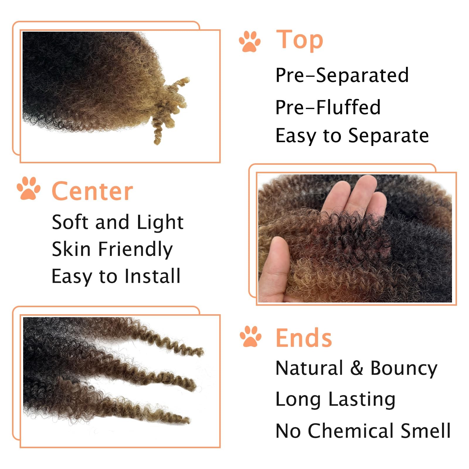 Marley Twist Braiding Hair Pre-Separated Afro Kinky Twist Crochet Braids Soft Lo