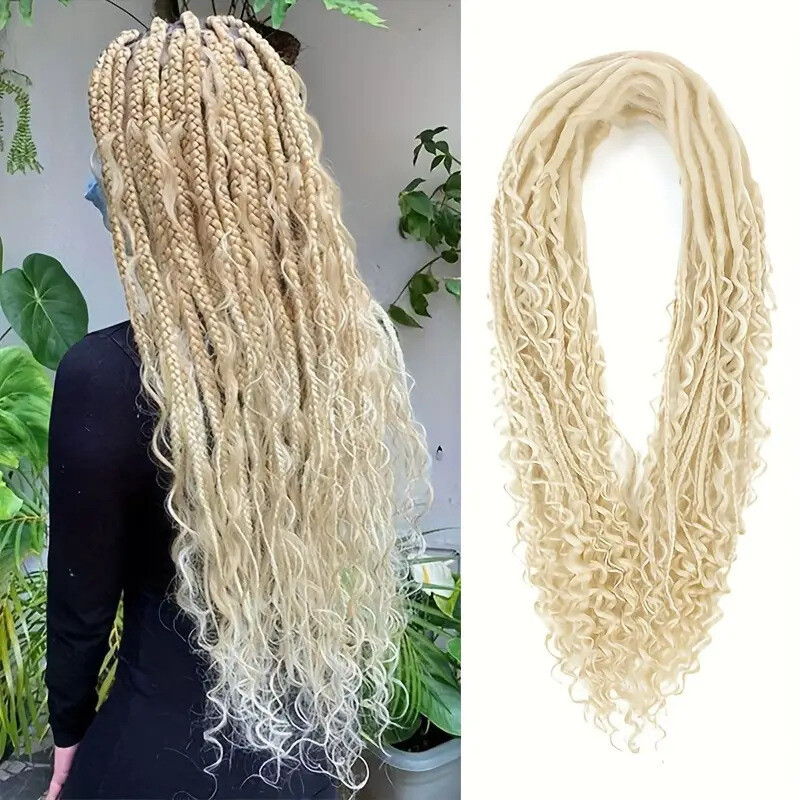 24inch Double Ended Dreadlocks Extensions 0.6cm Boho Curly Locs Synthetic Dreads