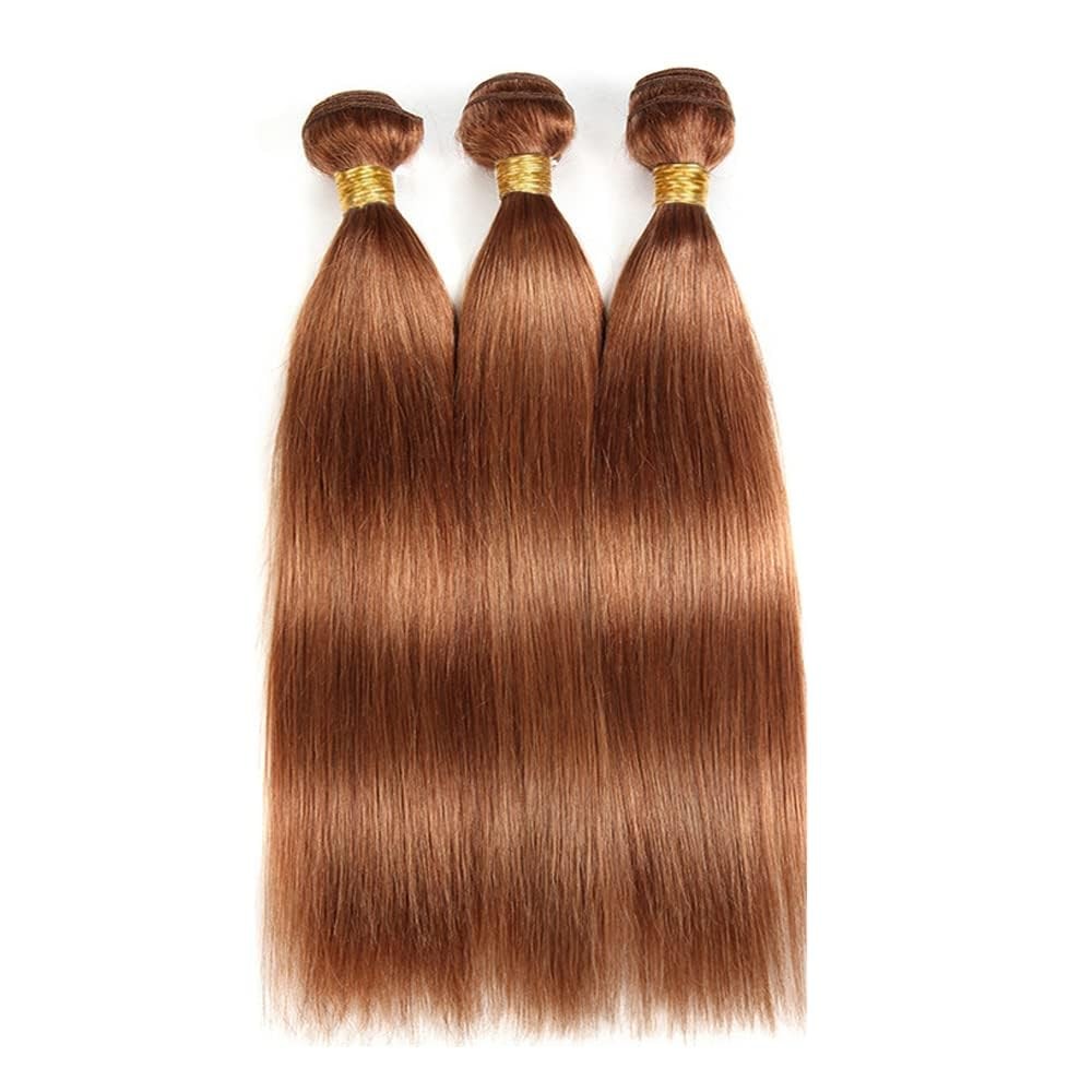 Giginger Bundles Human Hair 300G 14 16 18 Inch Color 30 Light Brown Straight