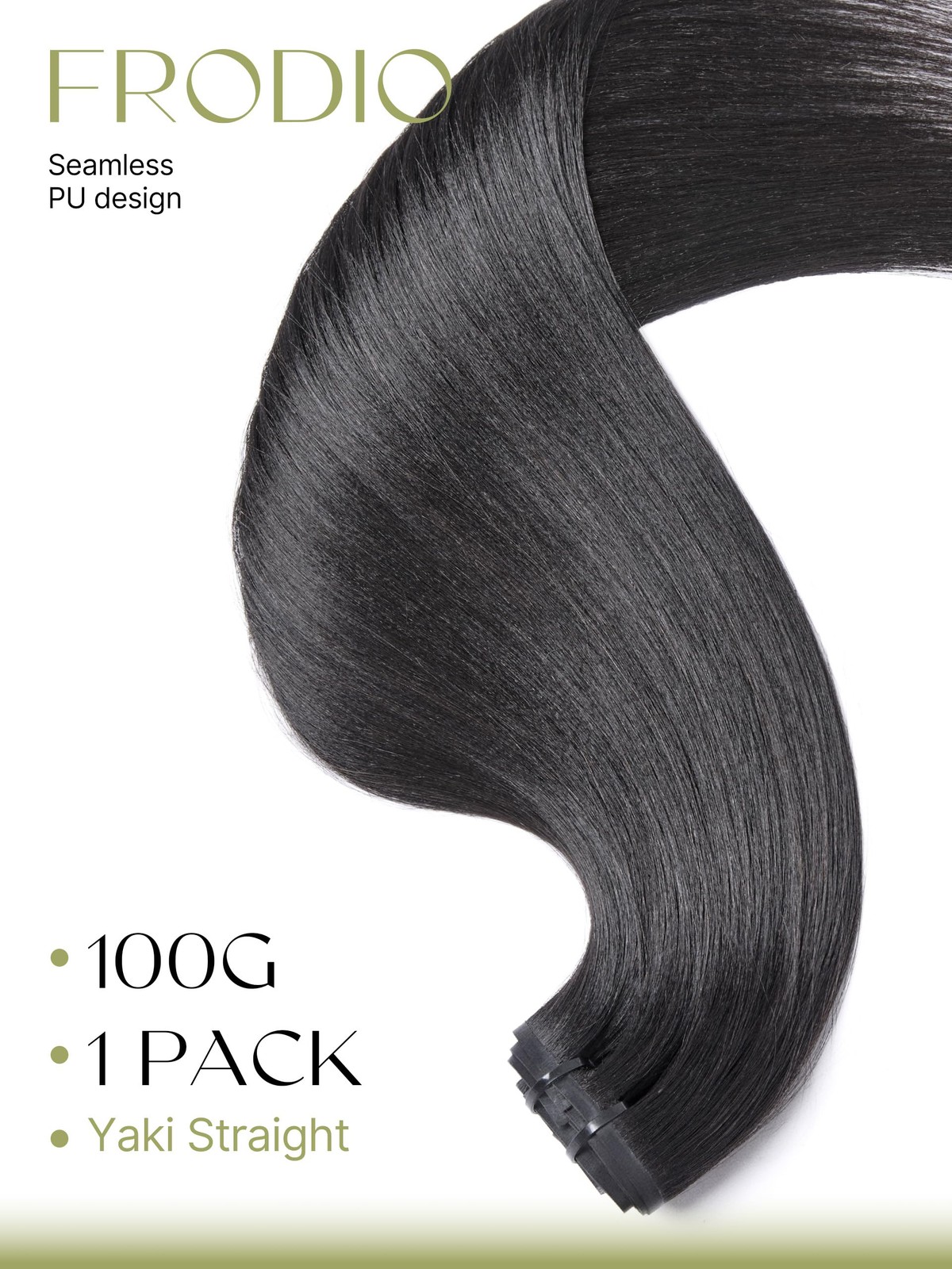 Frodio Clip Ins Hair Extensions Black Remy Real Human Hair Pu Seamless Long