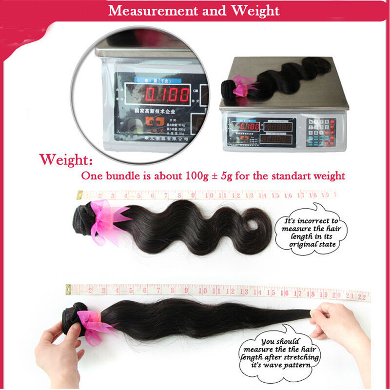 7A Brazilian Virgin Human Hair Weave Weft Straight Body Wave 3 Bundles Color LC