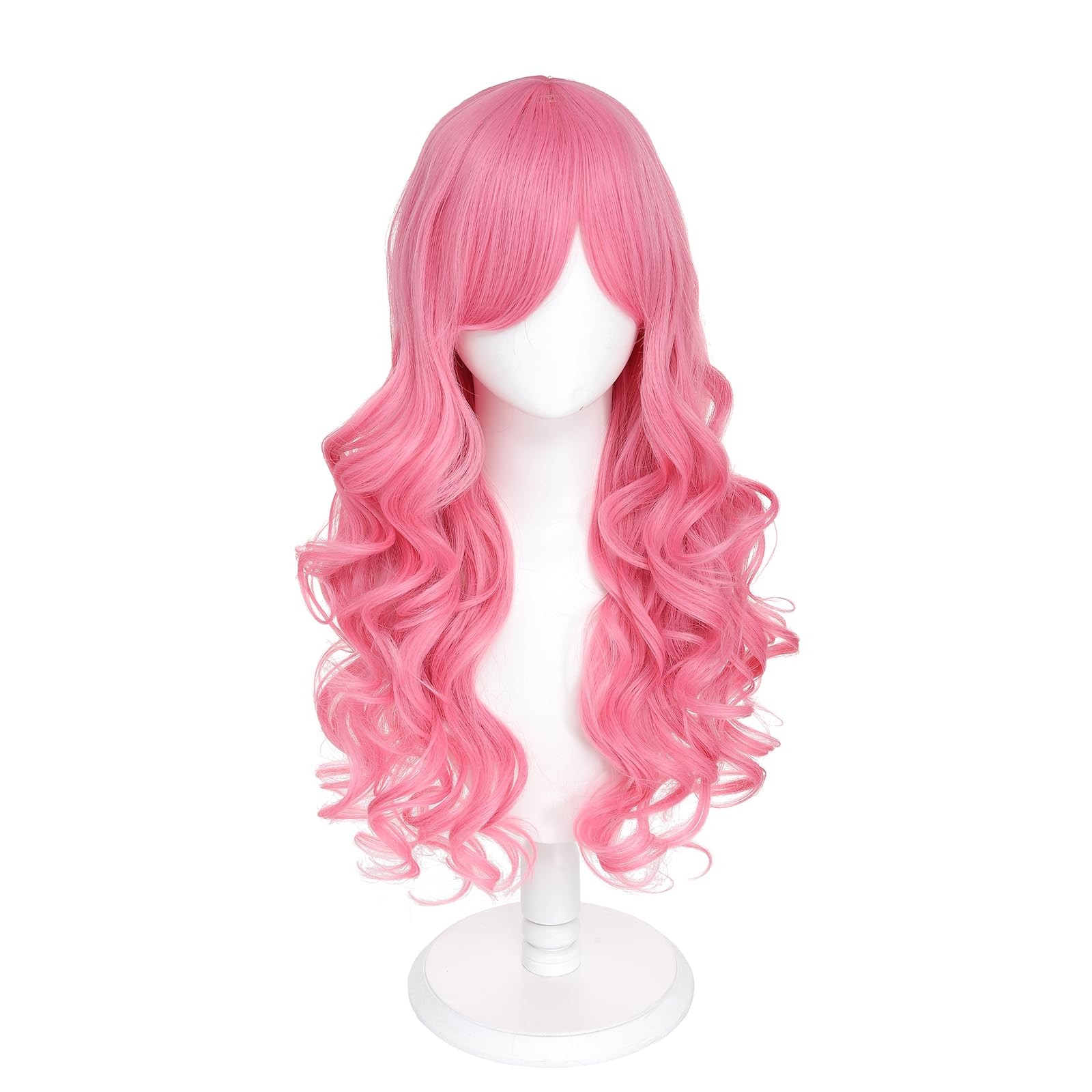 Long Curly Pink Lolita Wig 2 Ponytails Clip on Cosplay Wig for Women Anime Pa…
