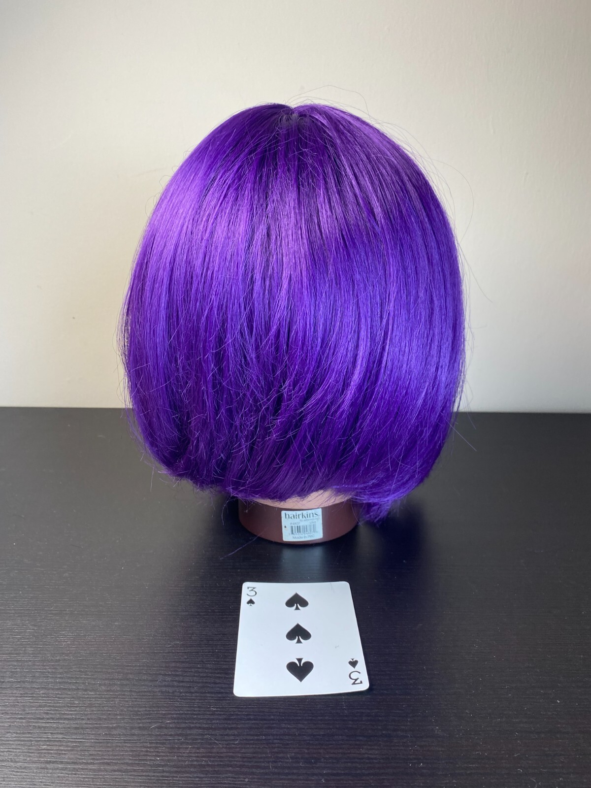 Beshe Purple Bob Curtain Bangs Wig Change of Pace Costume Collarbone