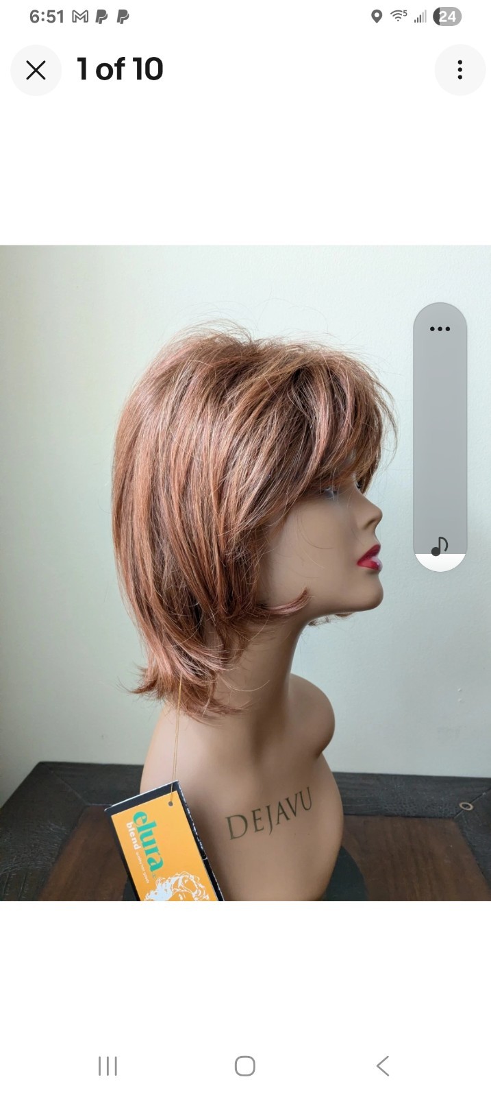 Tony Of Beverly Hills “Lauren” Blended Red 29T Elura Blend Short Bangs Classy