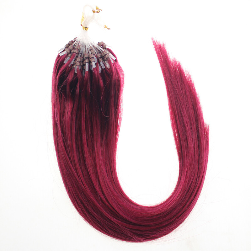 Micro Link Loop Tip Human Hair Extensions Micro Beads Double Drawn Thick 1g/s 9A