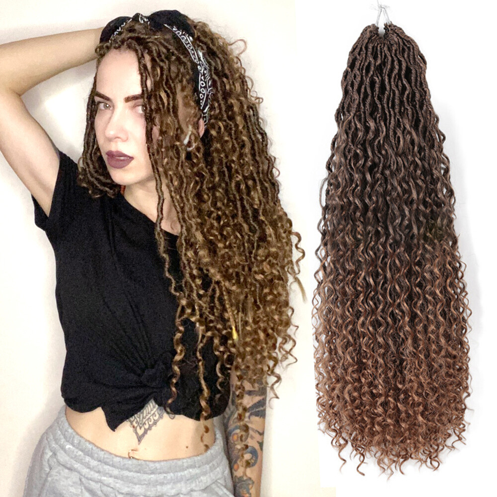 14″-26″ Goddess Faux Locs Crochet Hair River Locs Curly Braiding Hair Extensions