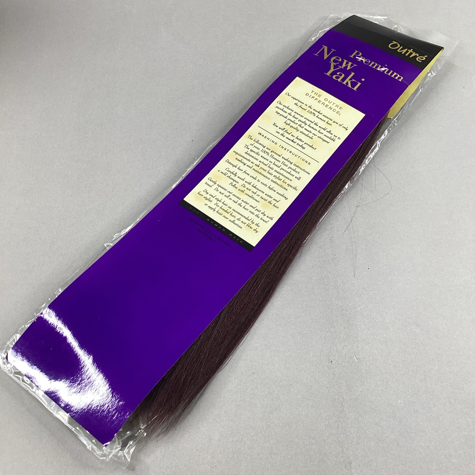 New Yaki #C2/725 Brown Dark Burgundy 14” Straight 100% Human Hair Extensions