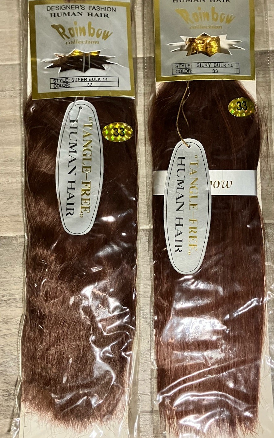 Human Hair Extensions RAINBOW Lot of 8 Packs and Japanese fiber Hair Brown Burg
