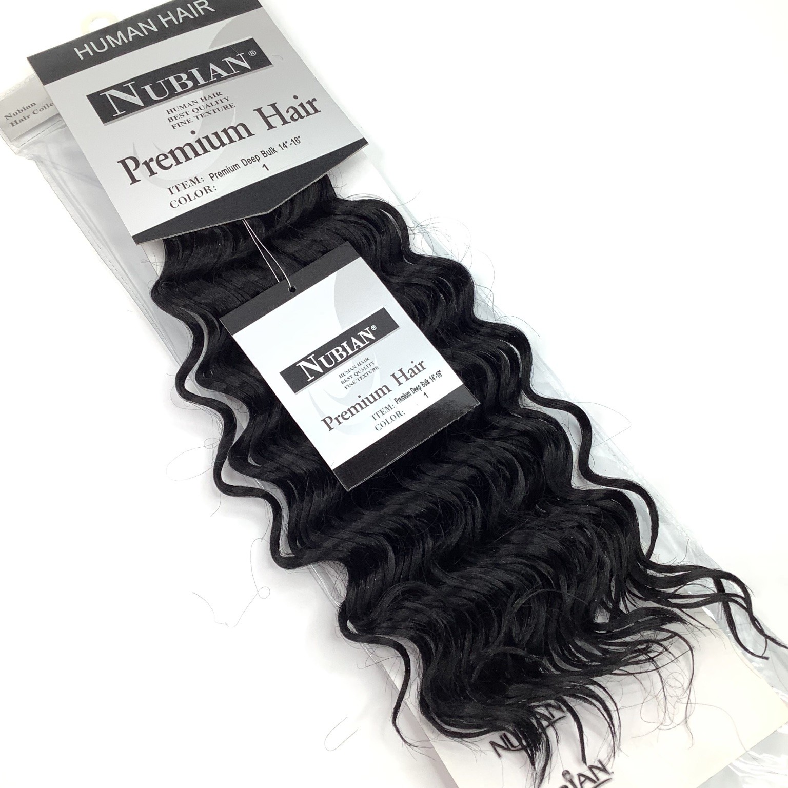 NUBIAN Premium Deep Bulk Human Hair Extensions 14″-16″ Color 4 Wavy