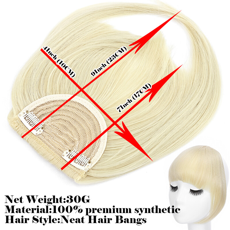 Clip in on Fringe Neat Bangs Thin & Thick As Human Hair Extensions Hairpiece US