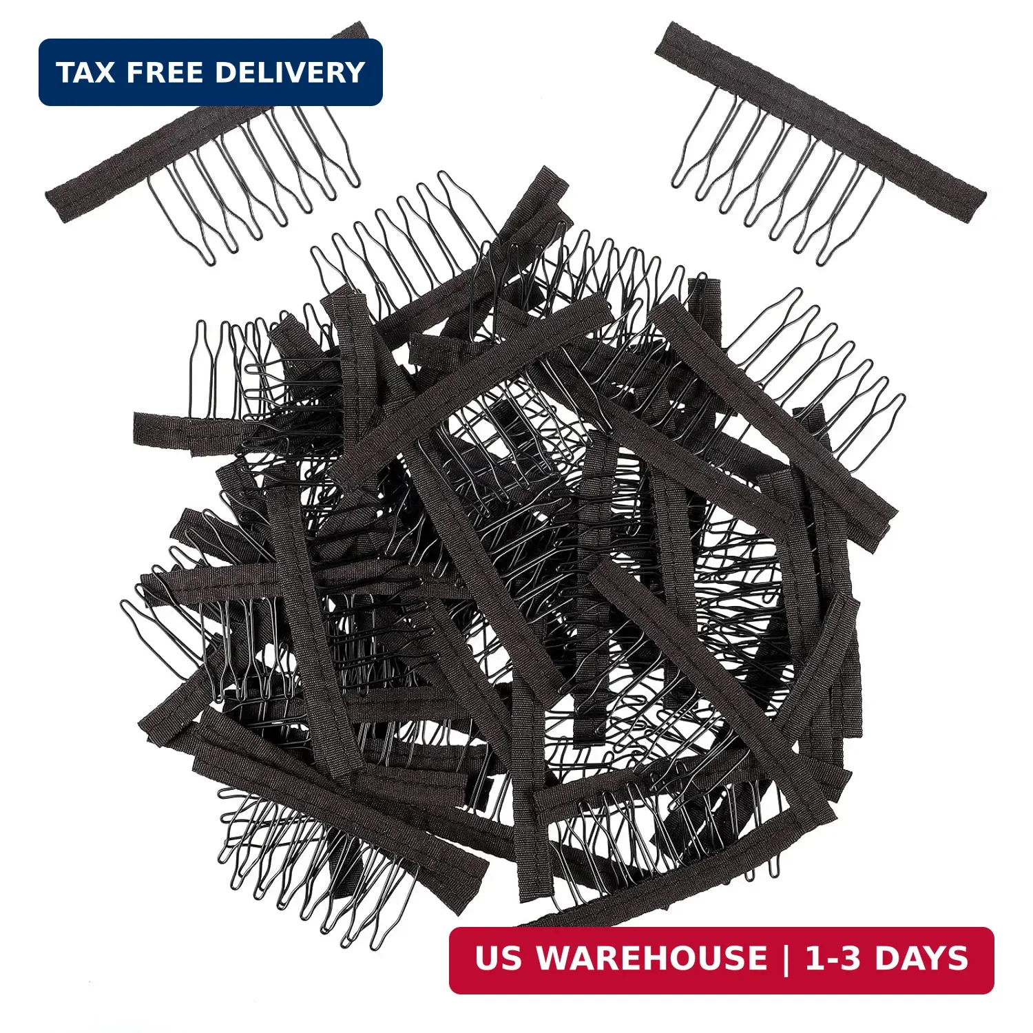 50 Pcs Wig Combs Clips Steel Cloth Accessories Tools to Secure Wig 7-Teeth for A
