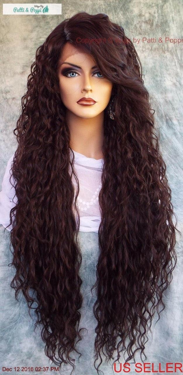 36″ X-LONG LACE FRONT DEEP C-PART HIGH HEAT SAFE WIG COLOR #4 SEXY 258