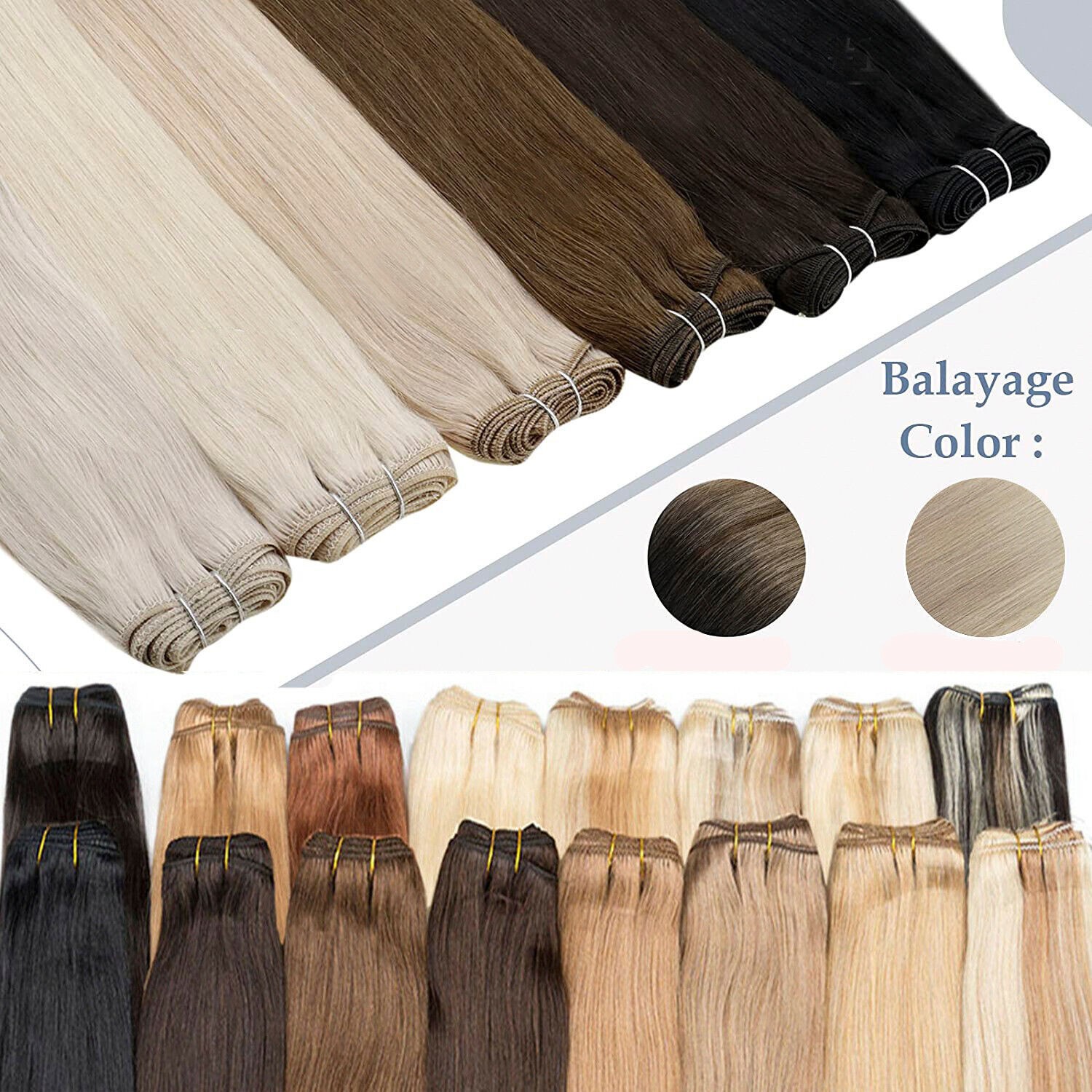 100g Weft Hair Bundles Sew In 100% Remy Human Hair Extensions Double Weave Thick