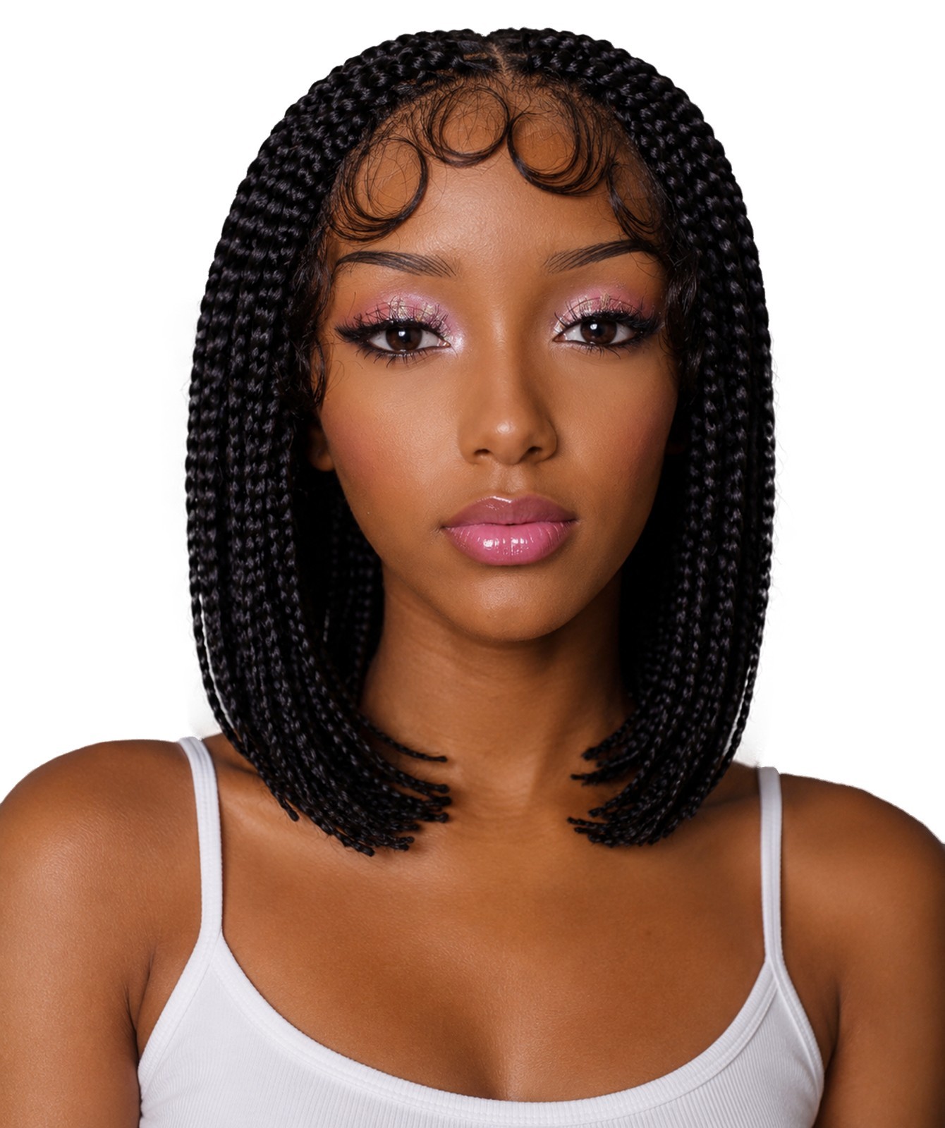 LUXLUXE Tiara Straight 12 in Long 4X4 Hand Tied Lace Braided Wig, BLB-0140