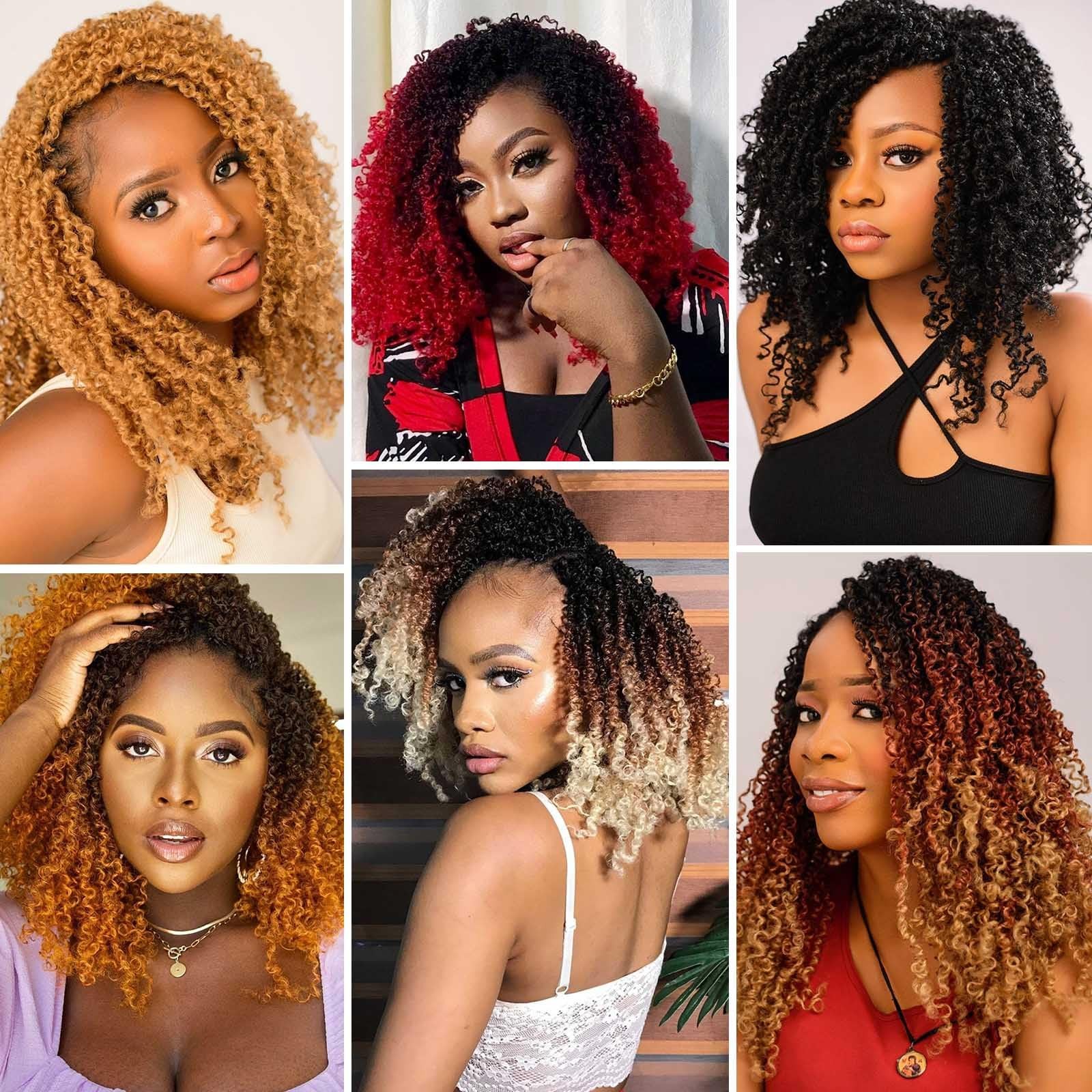 Aksice 18″ 8-Pack Yanky Twist Crochet Hair Pre-looped Mini Braids for Women