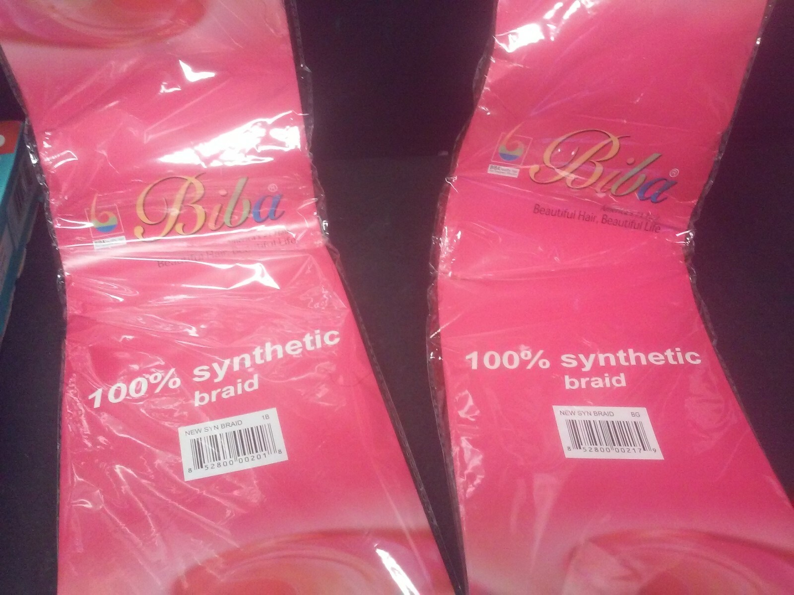 2 Biba 100% Synthetic Braid 100% Premium Fiber Hair Black New Sealed Unopened Ma