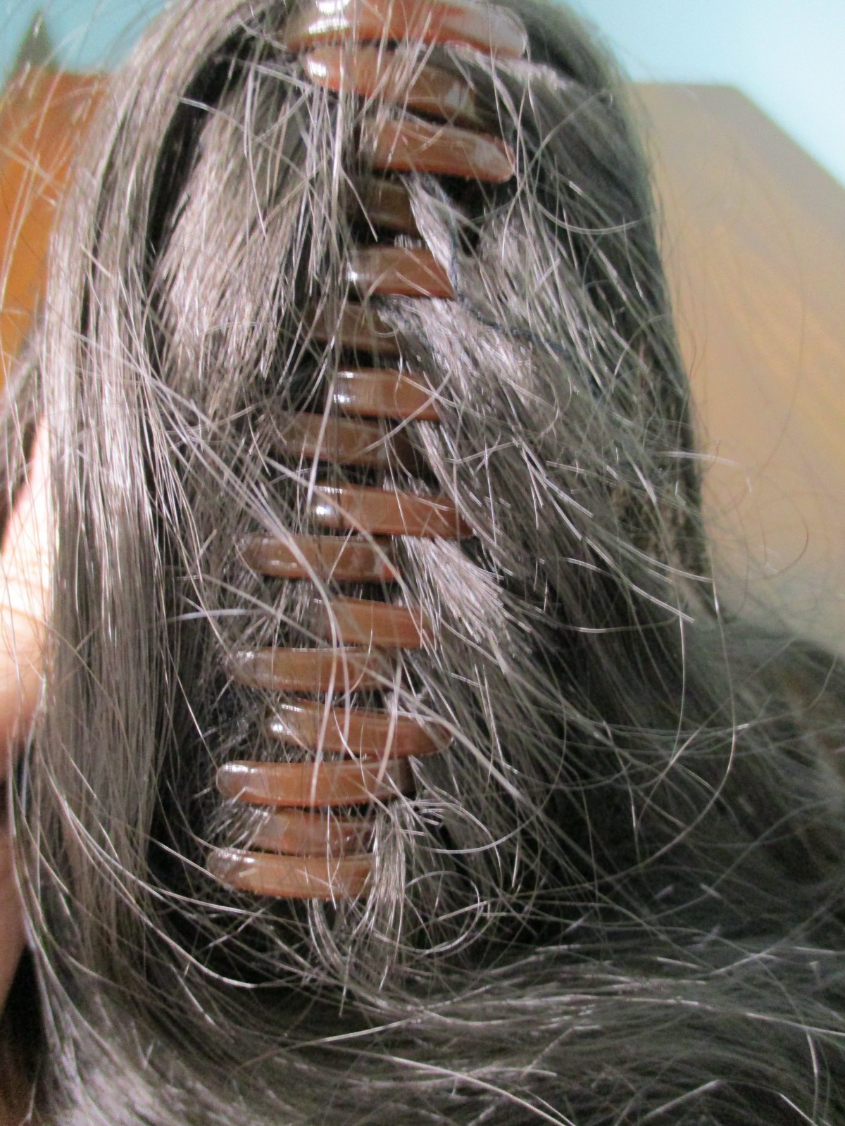 20″ dark brown #5 wavy long hair CLAW CLIP hair EXTENSION clip on PONYTAIL