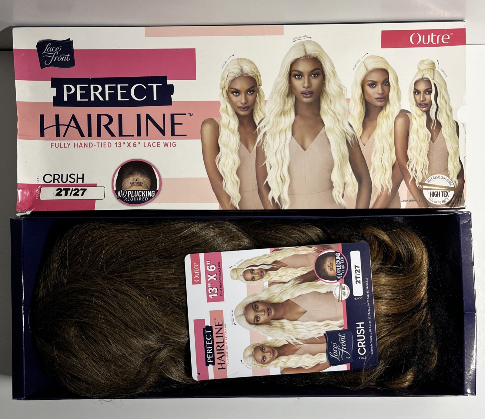 Outre Perfect Hairline Lace Front Hand-Tied 13”X6” Lace Wig (CRUSH) Color 2T/27