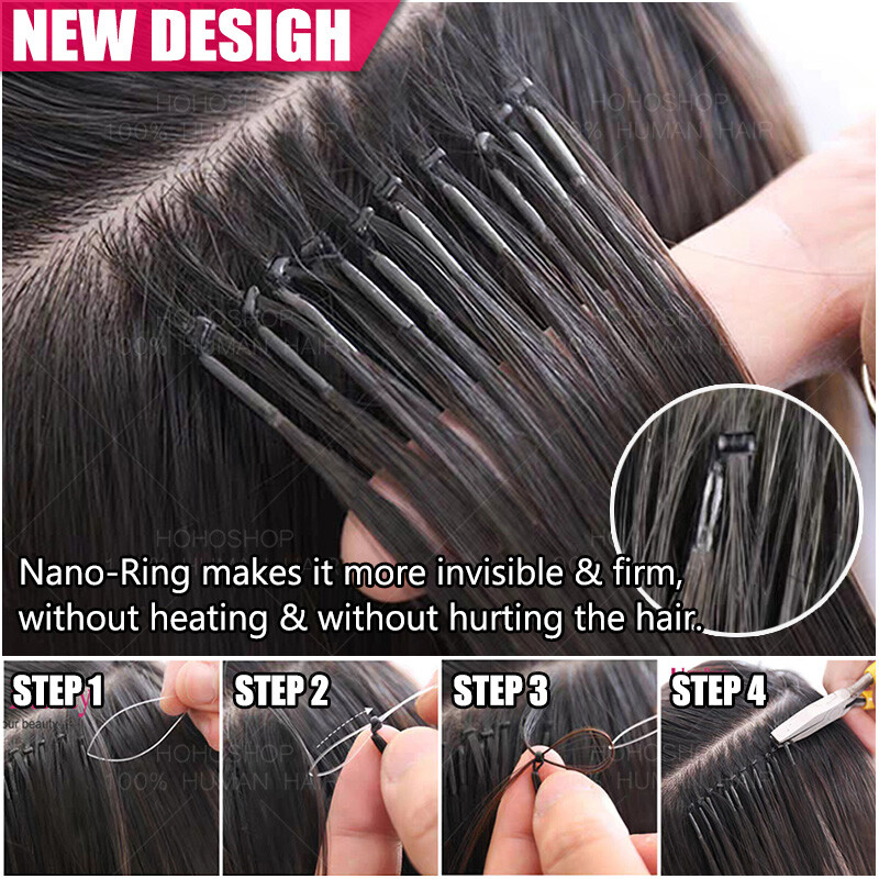 Blonde Nano Ring Remy Human Hair Extensions Pre-Bonded Fusion Keratin Thick 150S