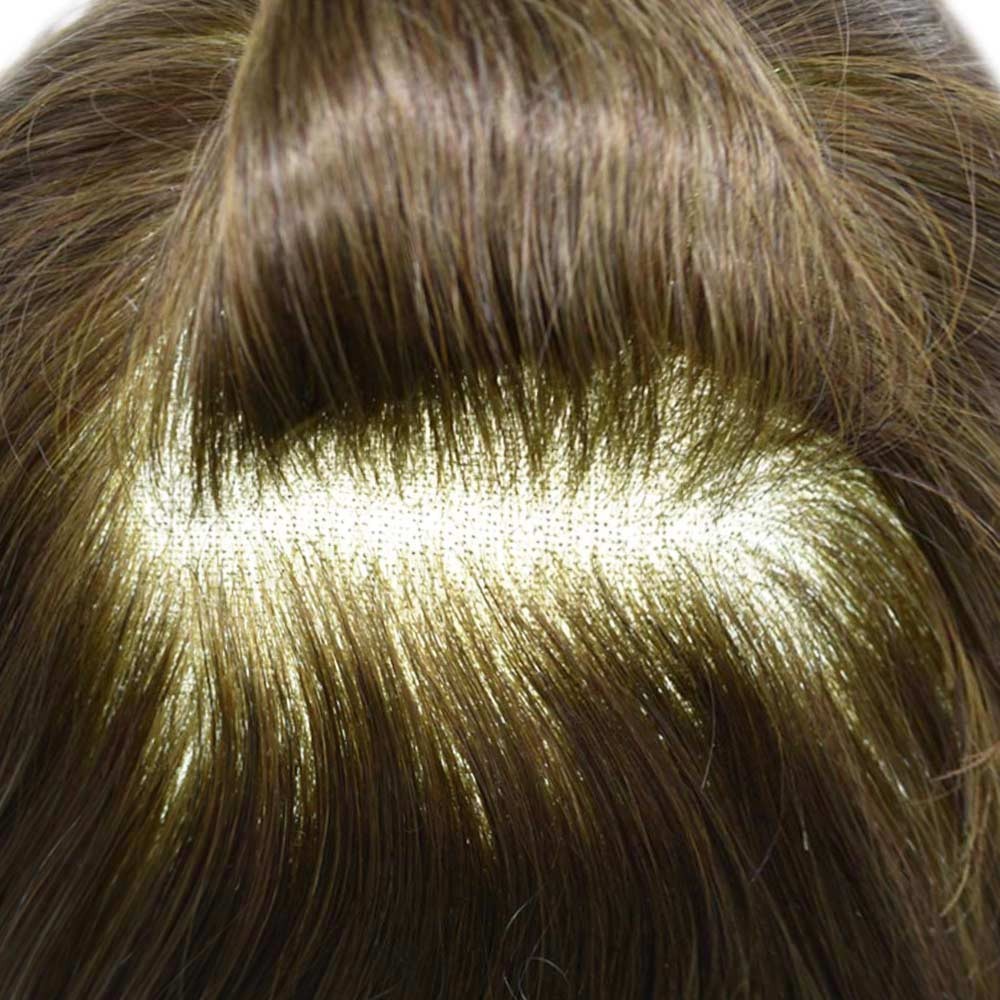 Mens Toupee Hairpiece French Lace Front Hair System Replacement PU Skin Mens Wig