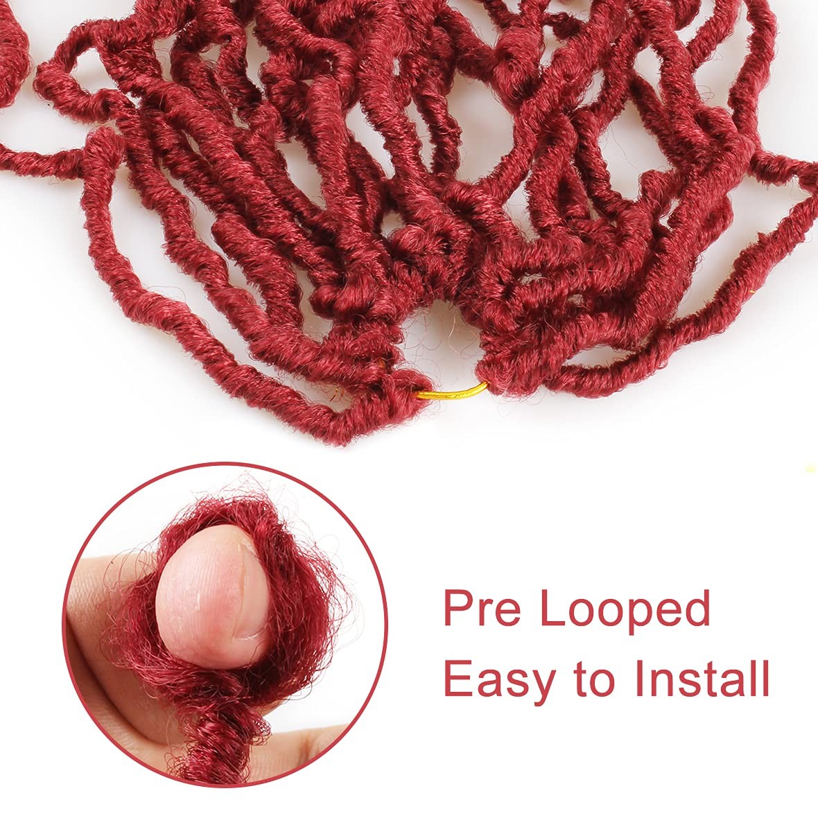 Leeven Soft Locs 36 Inch Faux Locs Burgundy Super Long Goddess Locs Crochet