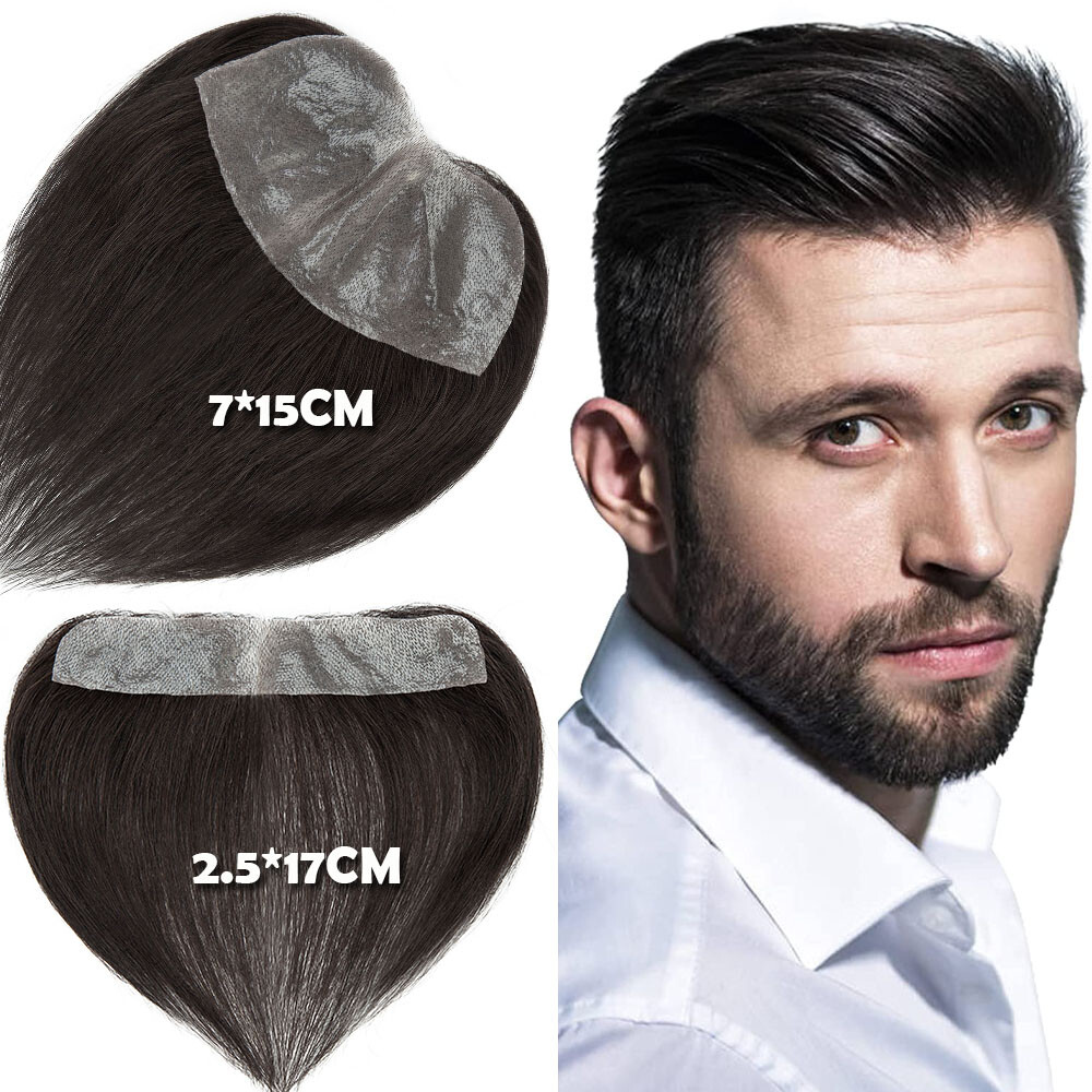 150% Mens Toupee Replacement System Wig Micro Thin Skin PU Afro Curly Wavy Wig G
