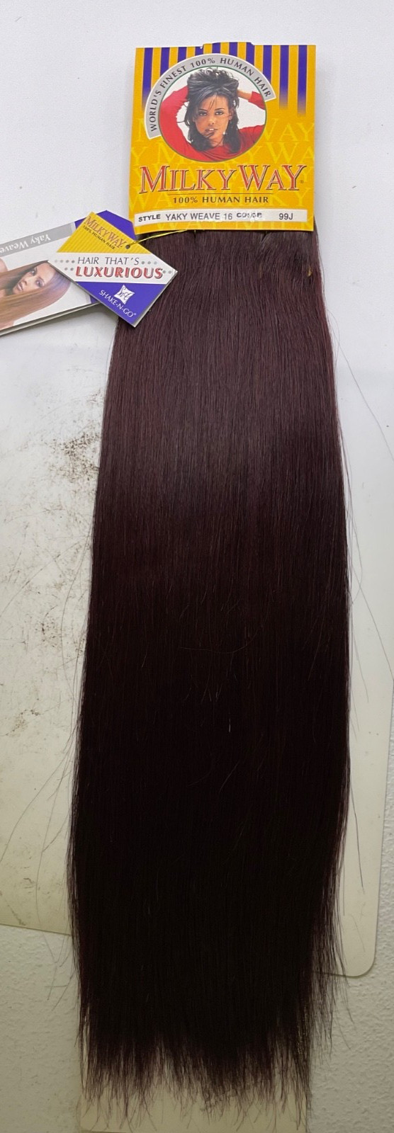 Milky Way 100% Human Hair Yaky Weave 16″ Color: 99J