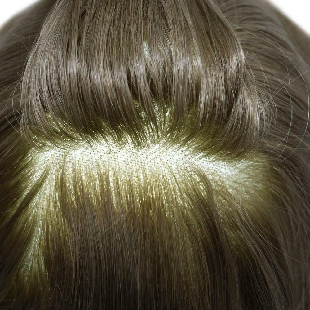 French Lace Front Mens Toupee Hairpiece Human Hair Replacement System Natural US