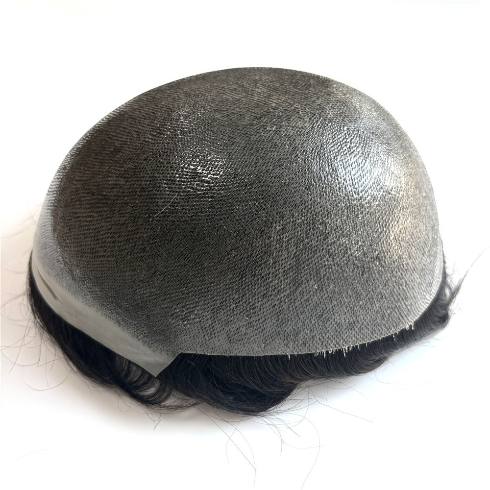 Male Hair Prosthesis 0.08-0.10mm Skin Toupee 100% Human Hair Men’s Wig