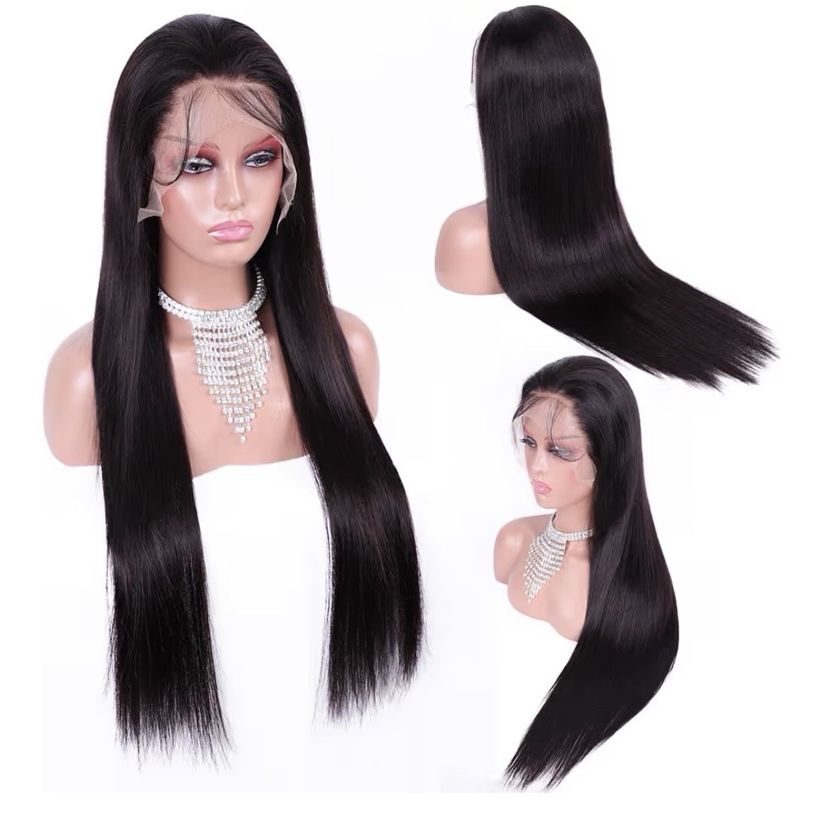 Flady 28 inch Straight HD Lace Front Wigs Human Hair Pre Plucked 180 Density 13x