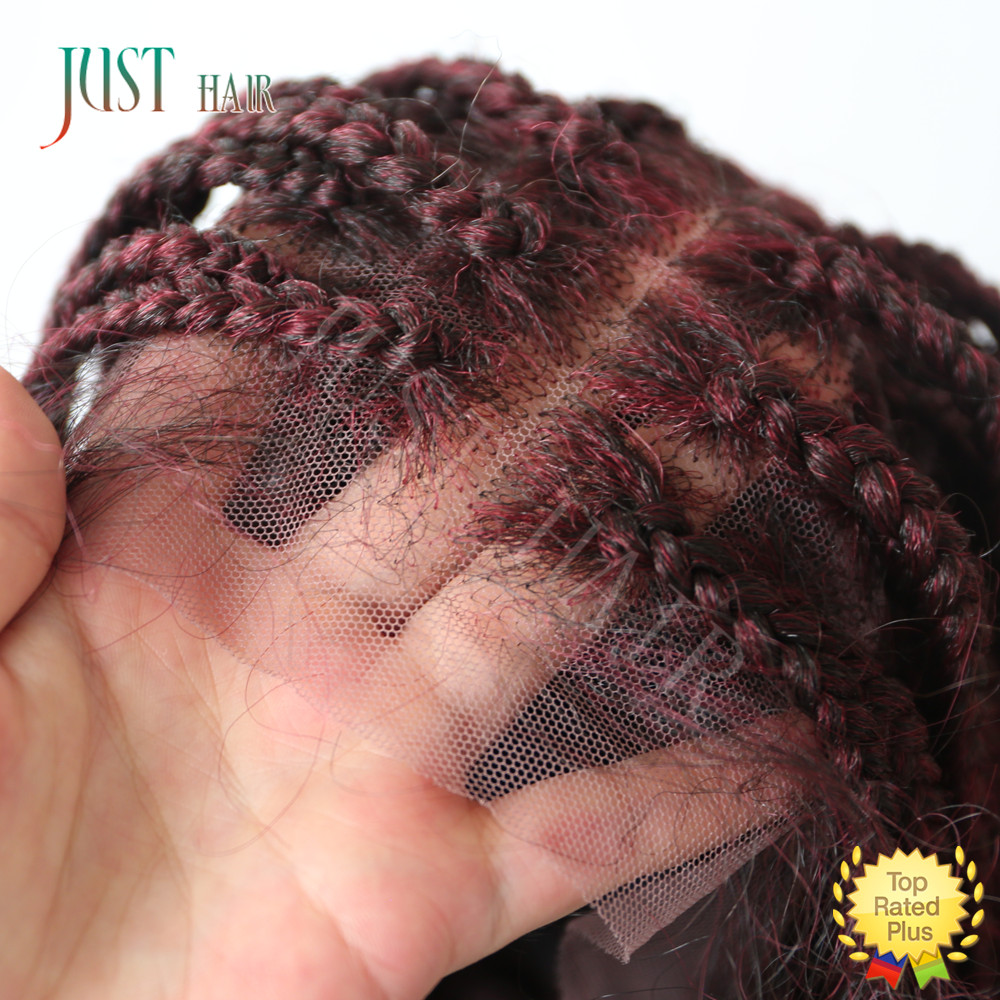 Box Braided Swiss Lace Front Wigs Cornrow Kanekalon Fiber Micro Twist Baby Hair