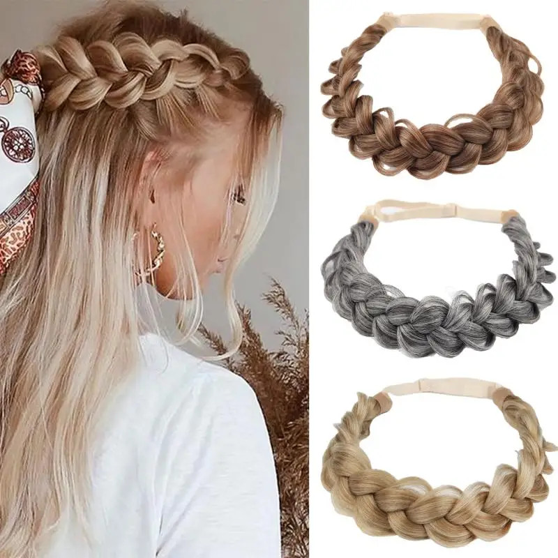 1 Pcs Synthetic Premium Adjustable Handmade Wig Braided Elastic Band Hair Fashio