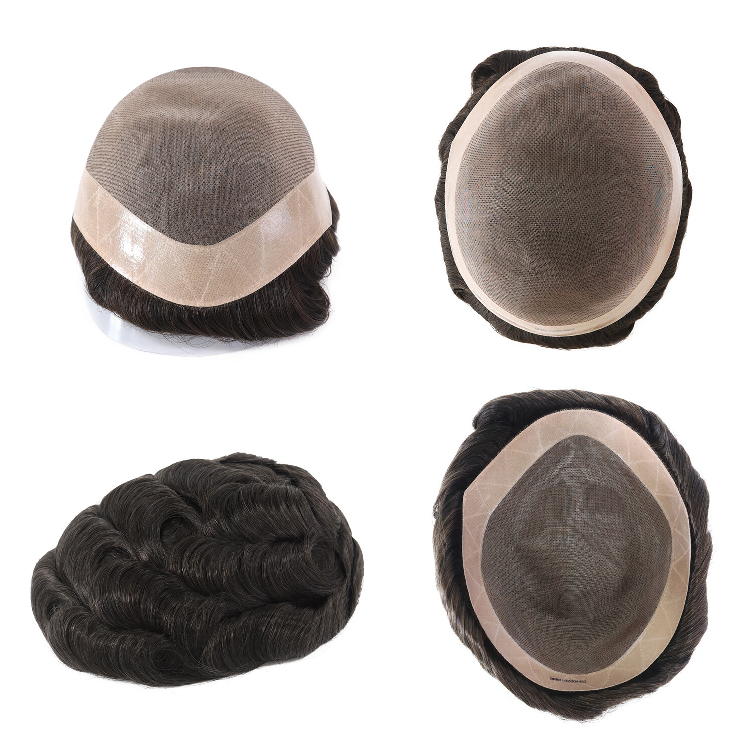 Mens Human Hair Replacement Systems Indian Rem Fine Mono Toupee Hairpieces 8X11′