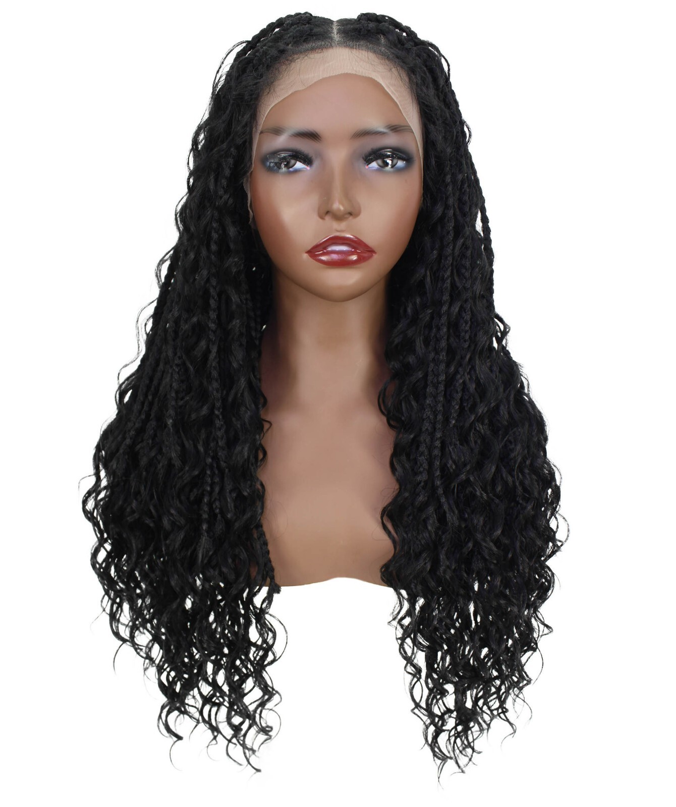 LUXLUXE Grace 25-inches Full Hand-tied Boho Box Braids Wig with Baby Hair