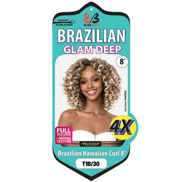 Bobbi Boss Brazilian Pre-Looped Crochet Braids – GLAM DEEP 8″ 4X