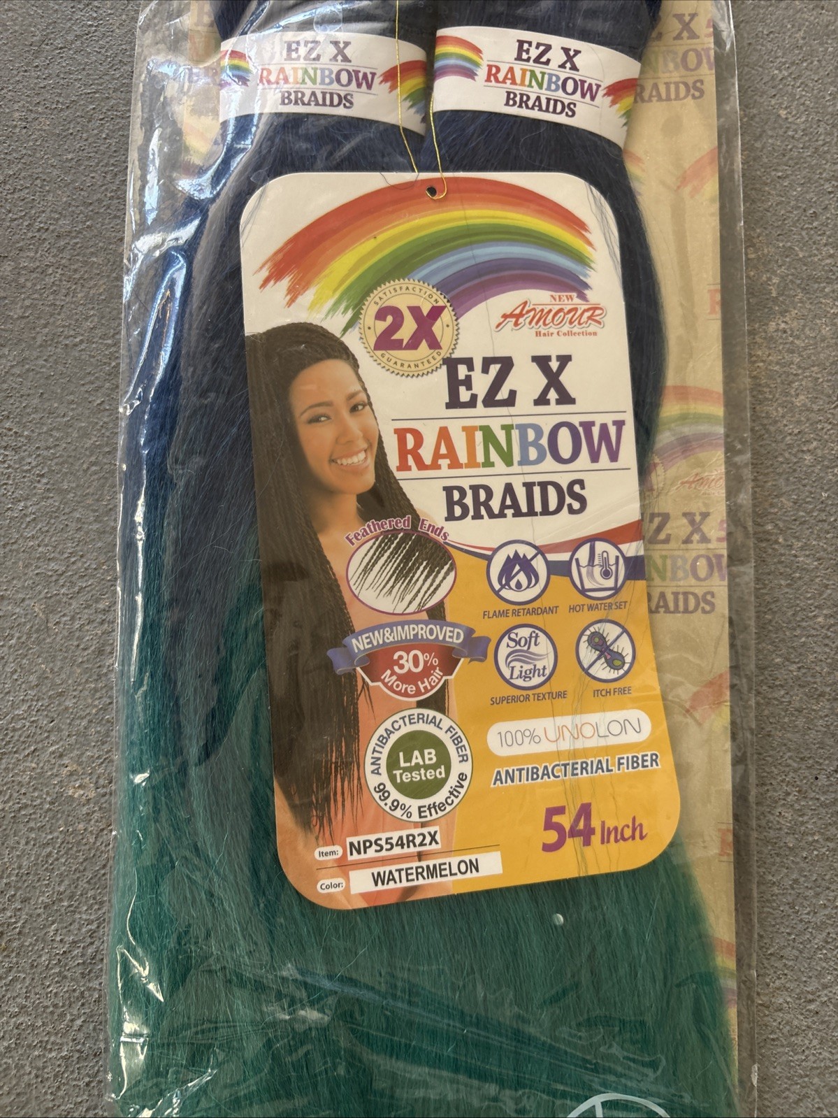 2-2x EZ X RAINBOW BRAIDS Firecracker/Watermelon