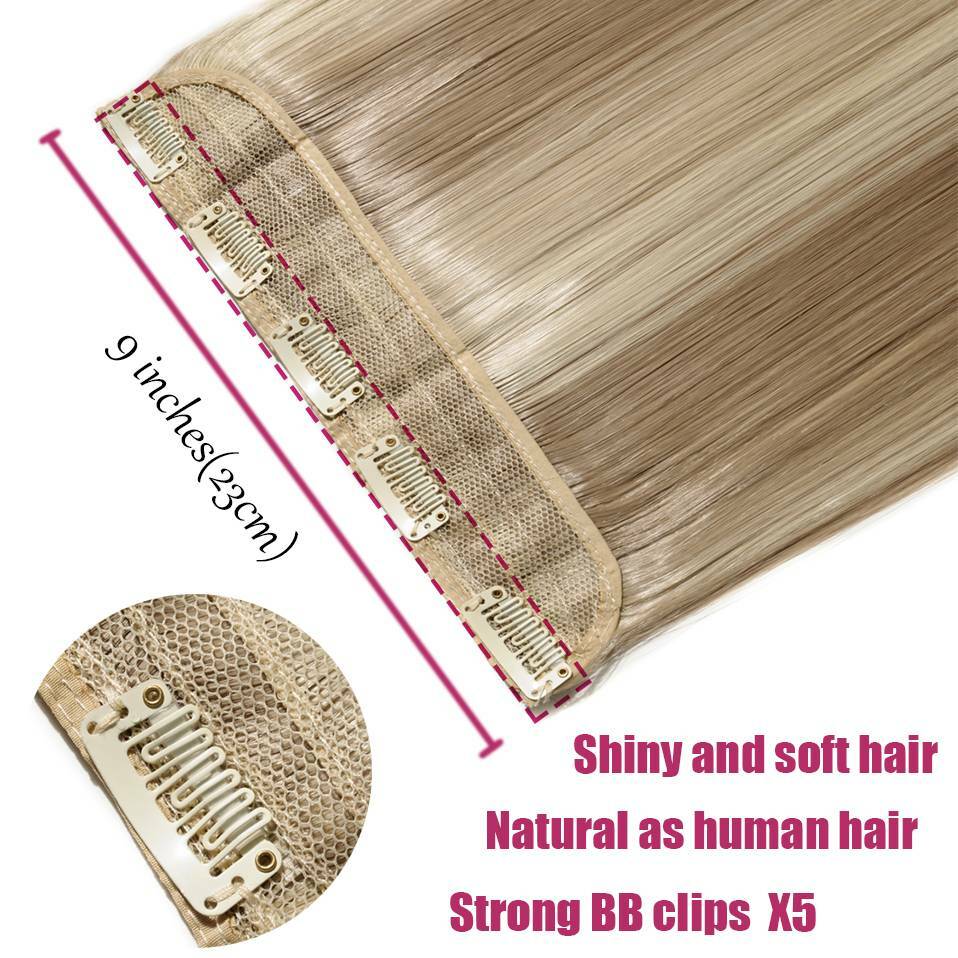 Real Long Curly Clip In One Piece 100% As Human Hair Extension Thick Wavy Remy X