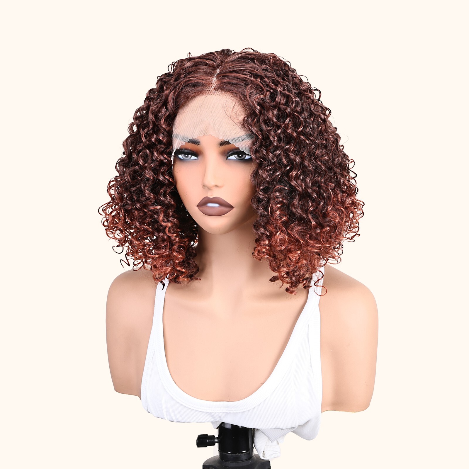 Easy-to-Wear Black Afro Curly Synthetic Wig for Women High-Density
