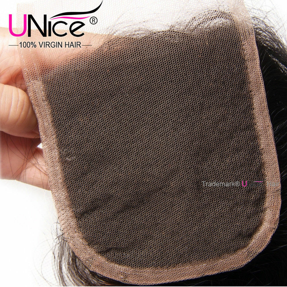 UNice Cambodian Kinky Curly Human Hair Extension Bundles with Lace Closure Weave
