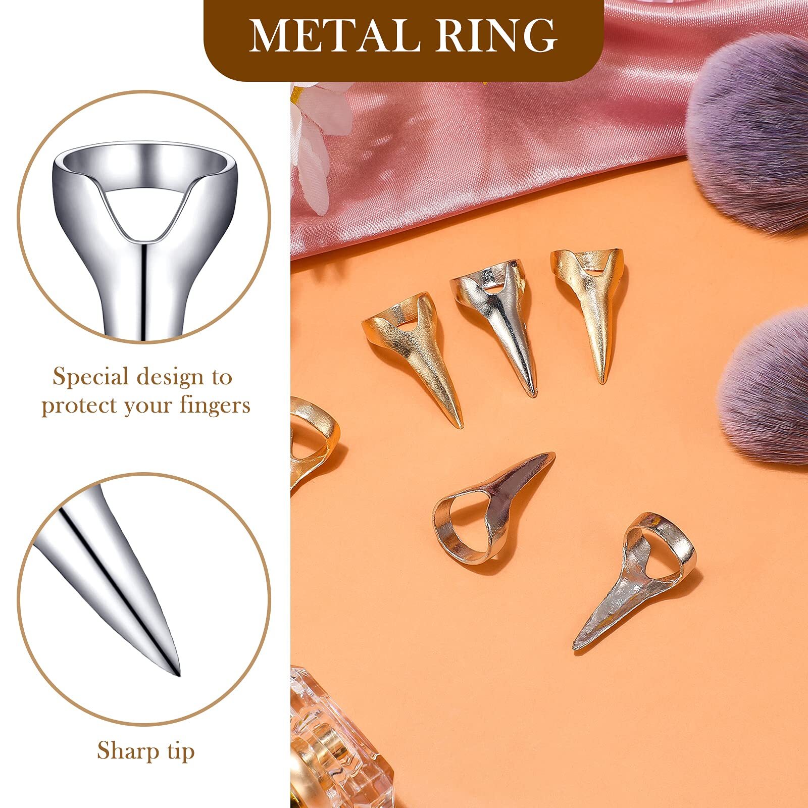 6 Pcs Metal Hair Sectioning Rings Hair Tools for Hair Extensions Halloween