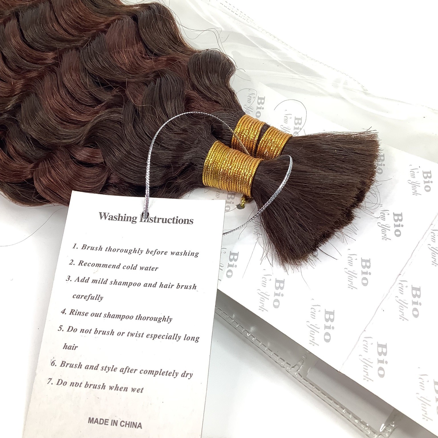New York Bio H/H Deep Bulk Hair Extensions 14″ Color F4/33 Premium Human