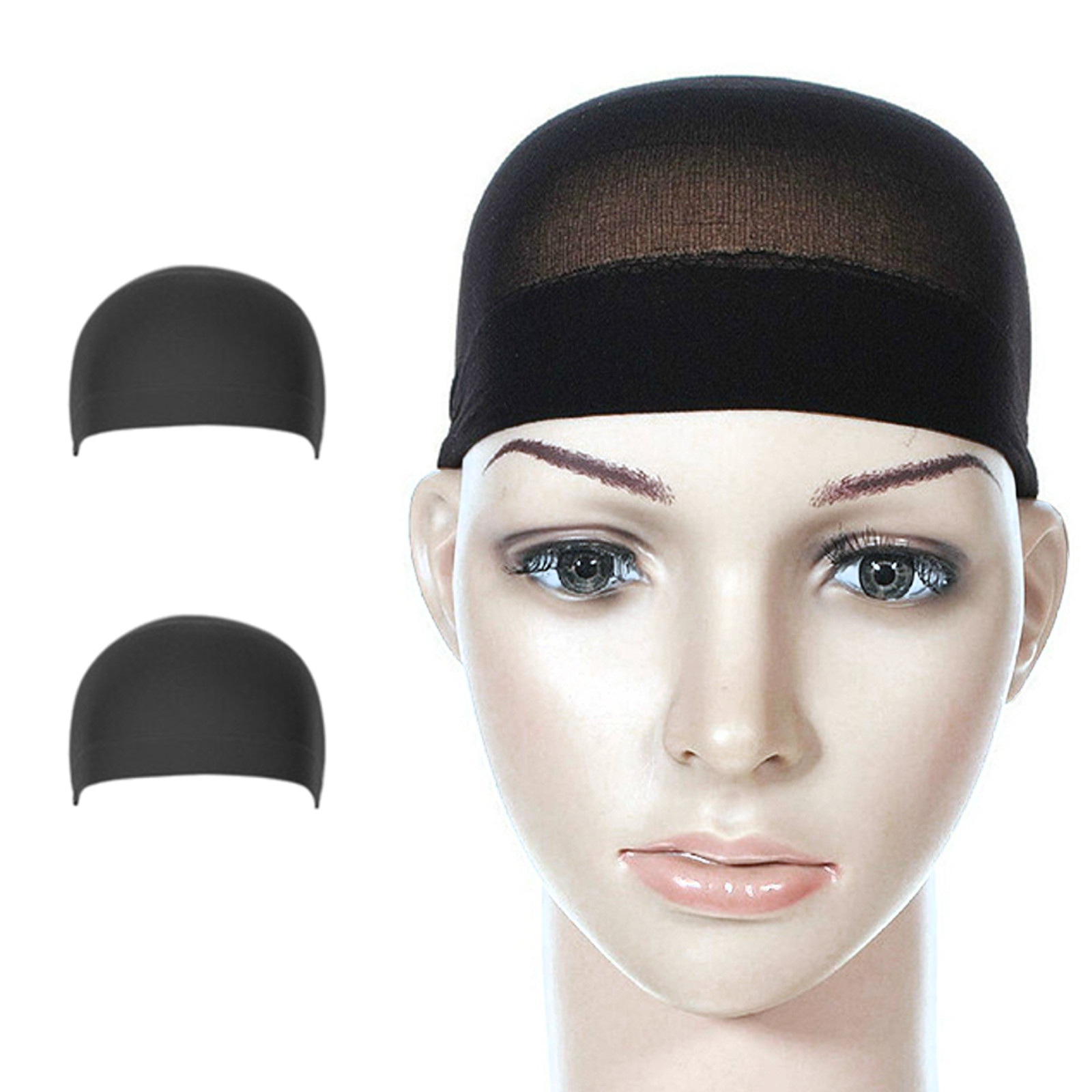 8 x Under Cover Wig Stocking, Wig Cap 4×2 Pack Nylon Black HA-25
