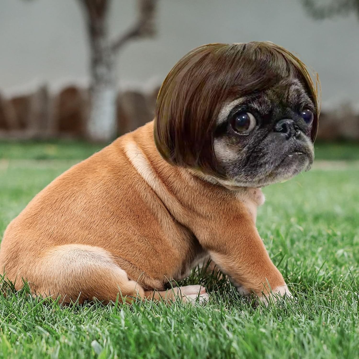 Versatile Black Brown Dog Costume Wig – Celebrate Halloween & Christmas