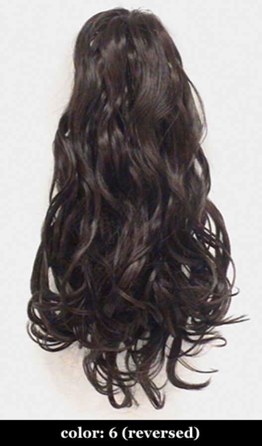 23″ LONG LAYERED WAVY CURLY HAIR PONYTAIL HAIRPIECE BANANA CLIP REVERSIBLE LEAH