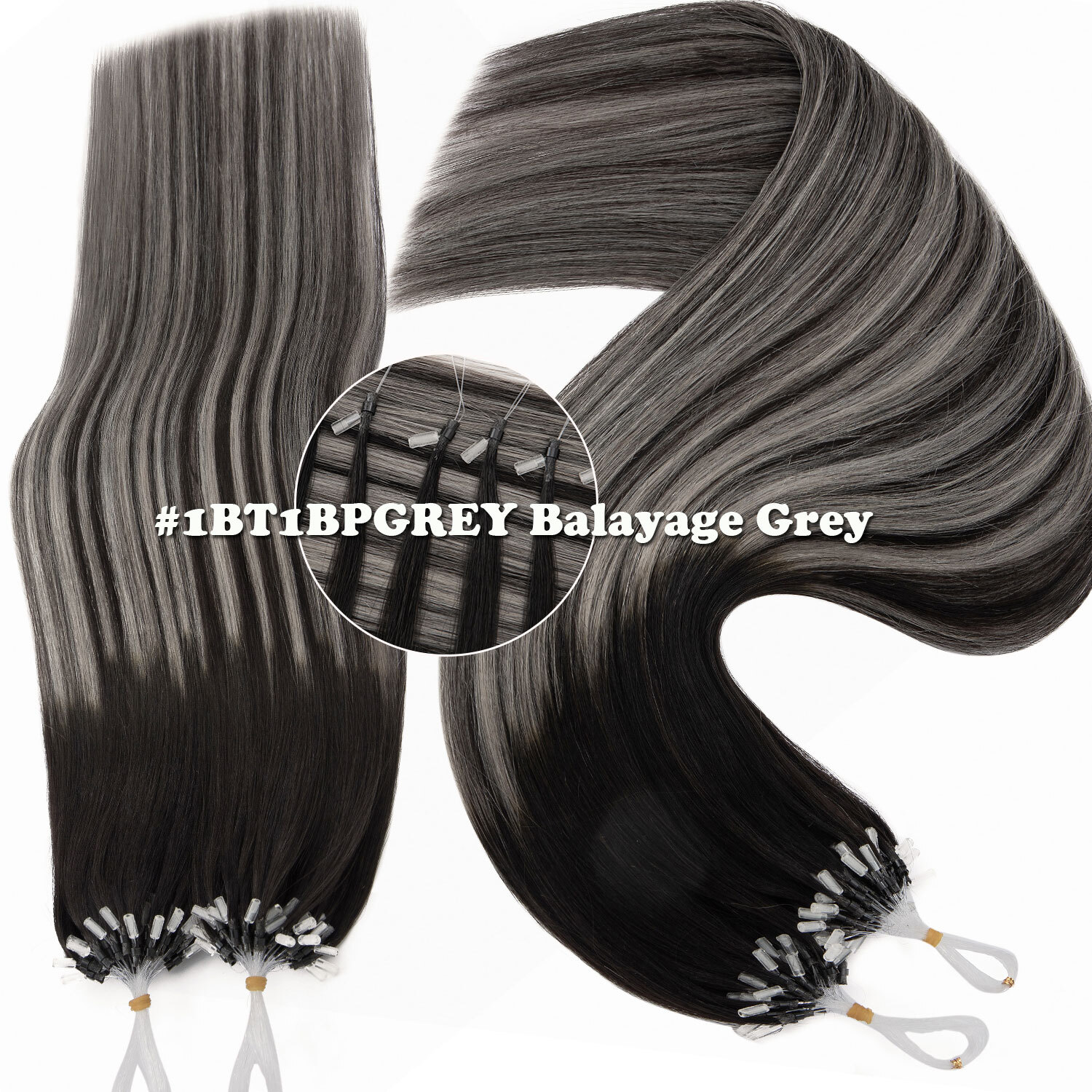 Micro Ring Loop Beads Tip 100%Remy Human Hair Extensions Thick 50G-400G Balagage