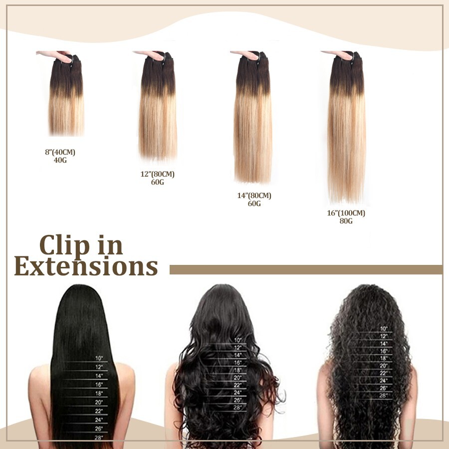 Seven-piece set/pack of cards hair real 100% human hair 12-16 inches real hair