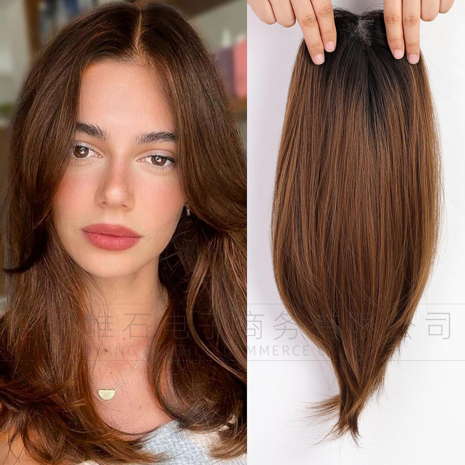 18 Inch Hair Toppers Synthetic Hair Toppers Hair Pieces Swiss Base with 3 Clips