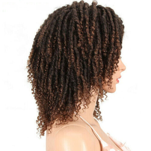 Dreadlock Braided Wig Crochet Twist Brown Wigs for Black Women with 20pcs beads