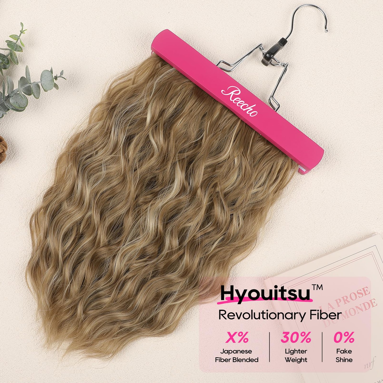 Clip in Hair Extensions, 4PCS Hair Extensions 14″ Short Wavy Invisible Lace W…